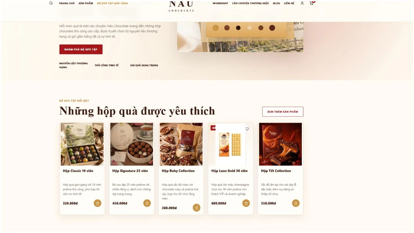 Bộ sưu tập quà tặng của Nâu Chocolate