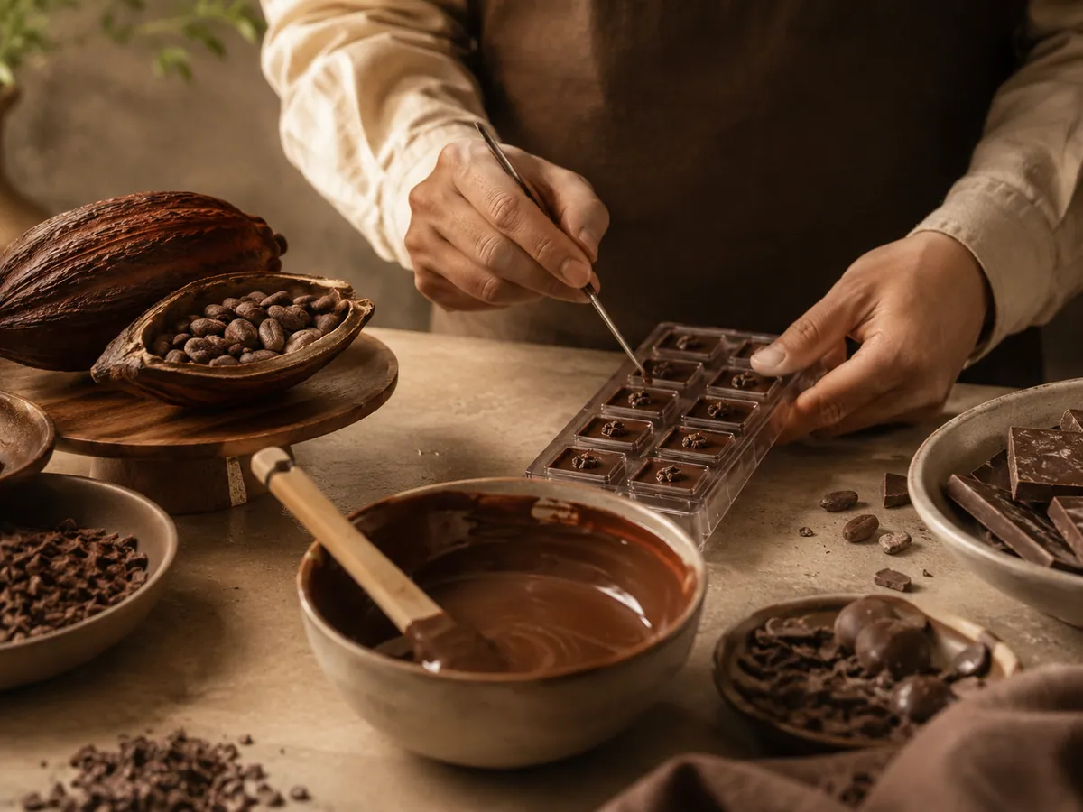 Người làm chocolate trong hình ảnh minh họa của website